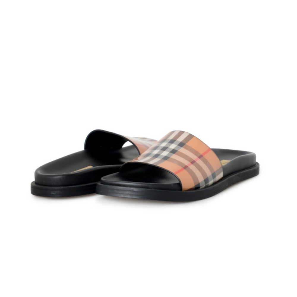 Burberry Women's "ASHMORE" Checkered Sandals Slides - Picture 1 of 7